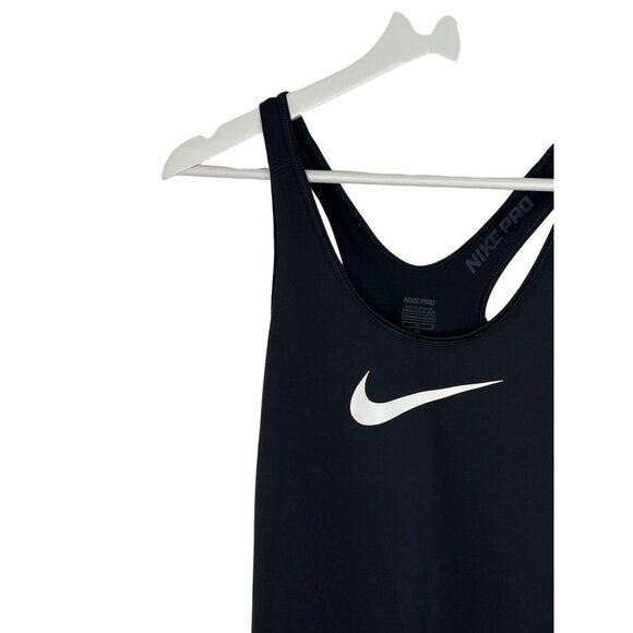 Nike Tank Top Women Activewear Workout Running Gym Yoga Black White Medium Pro - Picture 2 of 11
